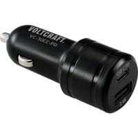 VOLTCRAFT VC-30CC-PD USB-oplader 30 W 1x USB-A, 1x USB-C USB PD Zwart Auto USB Power Delivery (USB-PD) - thumbnail