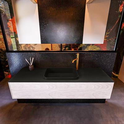 Badkamermeubelset Mondiaz Erin 150 cm met 1 Lade met RIDGE Wastafel Midden Urban met 1 kraangat Greeploos Mat Underlayment Badkamermeubelset Mondiaz Erin 150 cm met 1 Lade met RIDGE Wastafel Midden Urban met 1 kraangat Greeploos Mat Underlayment