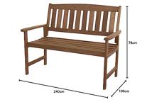 Tuinbank 2-persoons houten tuinbank teaklook - thumbnail