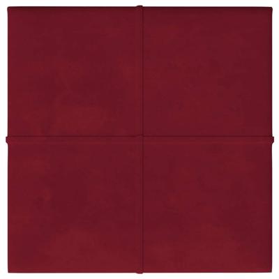 VidaXL Wandpanelen 12 st 1,08 m² 30x30 cm fluweel wijnrood VidaXL Wandpanelen 12 st 1,08 m² 30x30 cm fluweel wijnrood