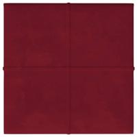 VidaXL Wandpanelen 12 st 1,08 m² 30x30 cm fluweel wijnrood - thumbnail