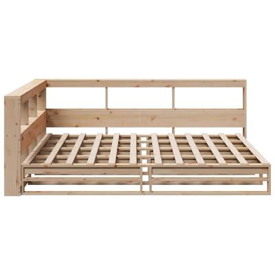 Bed met boekenkast zonder matras massief grenenhout 140x200 cm - thumbnail