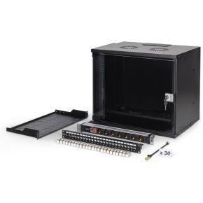 Digitus 19 network bundle, 9U cabinet and equipment, bl Zwart