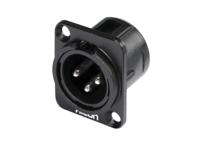Hicon HI-X3DM-M XLR-connector Flensstekker, contacten recht Aantal polen: 3 Zwart 1 stuk(s) - thumbnail