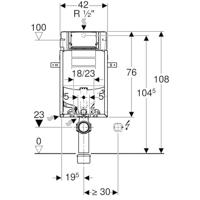 Geberit Kombifix element voor wand wc 108cm met Sigma inbouwreservoir 12cm voor luchtzuivering met afvoerlucht UP320 110.367.00.5 - thumbnail