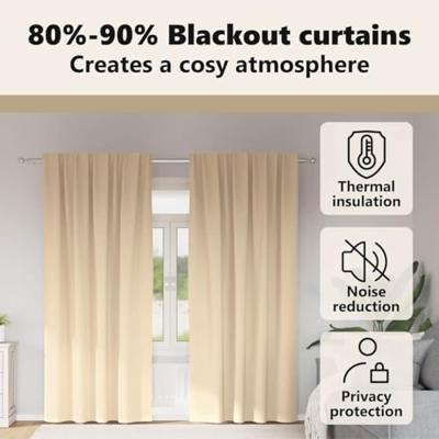 VidaXL Zwart-out gordijnen met ringen 2 pcs crème 245 x 140 cm