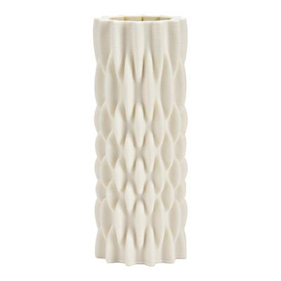 3D-geprinte vaas van keramiek wit (B/H/D) 8x22x8cm alleen voor droogbloemen