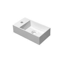 INK - Fontein Polystone Cilinder met Kraangat Links - 400x220x100 mm - Glans Wit - thumbnail