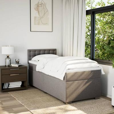 Boxspring met matras stof taupe 120x190 cm