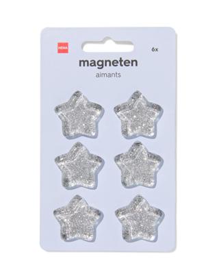 051 Magneten Sterren - 6 Stuks (zilver)