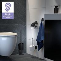 Tiger Tune Toiletrolhouder - met klep - zelfklevend - zwart 1326638946 - thumbnail