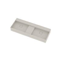 Wastafel Ideavit Solidbliss 120x45x16 cm Solid Surface 1 Midden Plateau Mat Wit - thumbnail