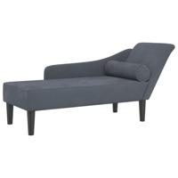 Chaise longue met kussens fluweel donkergrijs - thumbnail