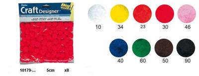 Darice • pompons 5cm 8pcs donkerroze