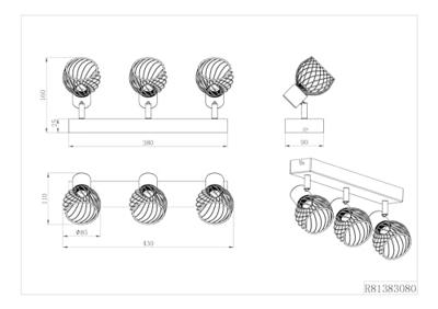 Trio PlafondlampArdon design 3-lichts - R81383080
