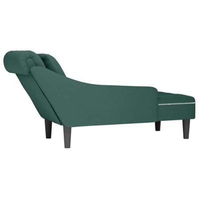 Chaise longue met kussen&rechterarmleuning fluweel donkergroen Chaise longue met kussen&rechterarmleuning fluweel donkergroen