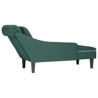 Chaise longue met kussen&rechterarmleuning fluweel donkergroen - thumbnail