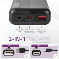 Nedis Powerbank | 20000 mAh | 1.5 / 2.0 / 3.0 A | Outputs: 2 | Output: 1x USB-A / 1x USB-C | Inputs: 1x Micro USB / 1x USB-C | PD2.0 18W | - thumbnail