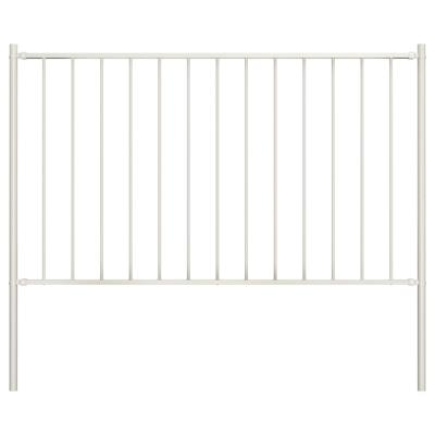 Hekpaneel met palen 1,7x1,25 m gepoedercoat staal wit Hekpaneel met palen 1,7x1,25 m gepoedercoat staal wit