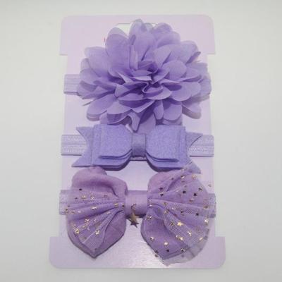 3 in 1Children Bow bloem hoofdband haar band haar ring Lees Tiara (licht paars)