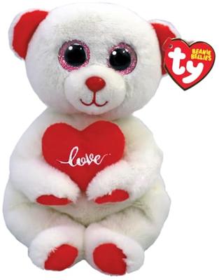 TY Beanie Babies Bellies Knuffelbeer Desi met Hart 15 cm