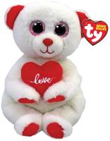 TY Beanie Babies Bellies Knuffelbeer Desi met Hart 15 cm - thumbnail