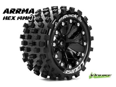 Louise ST-ROCK Soft Banden - 2.8" Velgen Black Chrome - Hex 14mm (electro 4WD: FR/RR) Louise ST-ROCK Soft Banden - 2.8" Velgen Black Chrome - Hex 14mm (electro 4WD: FR/RR)
