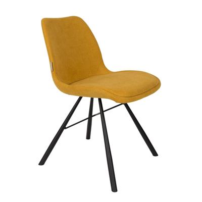 Zuiver Brent stoel gestoffeerd mustard Zuiver Brent stoel gestoffeerd mustard