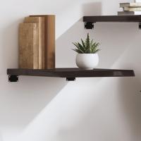 Wandschap 40x60x(2-4)cm behandeld massief eikenhout donkerbruin - thumbnail