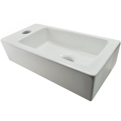 Fontein Wiesbaden Rhea Mini Rechthoek 36x18x9cm Keramiek Wit (Kraangat links) Fontein Wiesbaden Rhea Mini Rechthoek 36x18x9cm Keramiek Wit (Kraangat links)