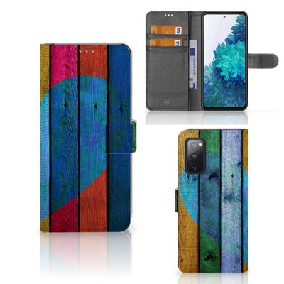 Samsung Galaxy S20 FE | Book Style Case | Wood Heart - Cadeau voor je Vriend