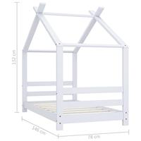 Kinderbedframe massief grenenhout wit 70x140 cm - thumbnail