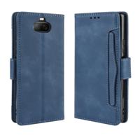 Voor Sony Xperia 8 portemonnee stijl huid voelen kalf patroon lederen draagtas met aparte kaartsleuf (blauw) - thumbnail