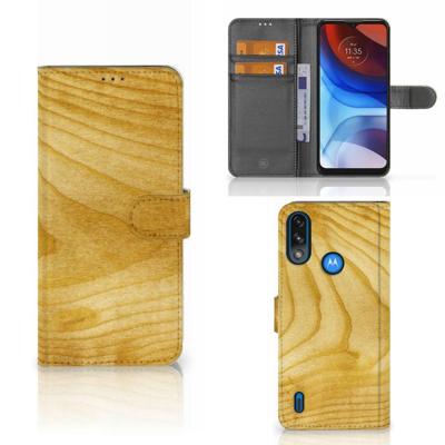 Motorola Moto E7i Power | E7 Power | Book Style Case | Licht Hout