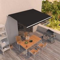 vidaXL Luifel handmatig uittrekbaar 450x350 cm antracietkleurig - thumbnail
