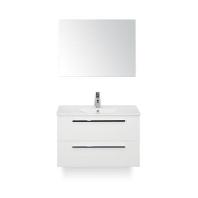 Seville Badmeubelset 80 cm - Wit Hoogglans - Keramische Wastafel Wit Enjoy - met Spiegel
