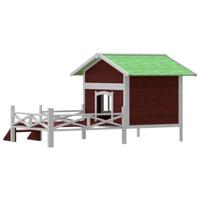 VidaXL Hondenhok 159x120x88,5 cm massief grenenhout mokkakleurig - thumbnail