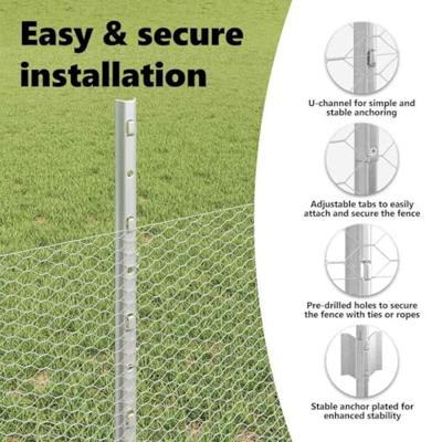 VidaXL Hek met paal zilver 0,5 x 10 m staal