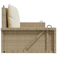 Schommelbank met kussens 119x56x48 cm poly rattan beige - thumbnail