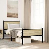 Bedframe zonder matras metaal sonoma eikenkleurig 90x200 cm - thumbnail