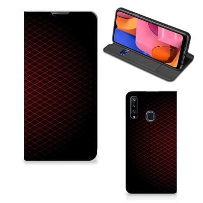 Samsung Galaxy A20s | Hoesje met Magneet | Geruit Rood Samsung Galaxy A20s | Hoesje met Magneet | Geruit Rood