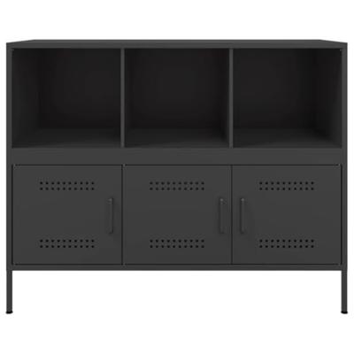 Dressoir 100,5x39x79 cm koudgewalst staal zwart Dressoir 100,5x39x79 cm koudgewalst staal zwart