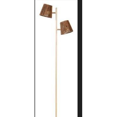 ETH VloerlampDaan zand bruin met rotan kappen - 05-VL8009-59