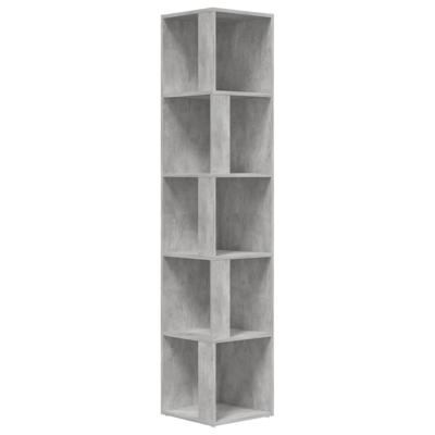 Hoekkast 33x33x164,5 cm bewerkt hout betongrijs