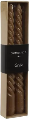 Countryfield dinerkaarsen Twirly beige