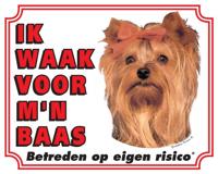 Yorkshire Terrier Waakbord - Ik waak voor mijn baas - thumbnail