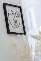 J-Line Wanddeco Gezichten Metaal|Hout Zwart|Wit Small Assortiment V - thumbnail