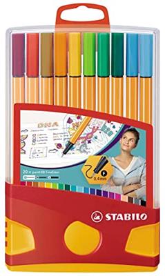 Fineliner stabilo point 88/20 etui gl/rd f assorti | 10 stuks
