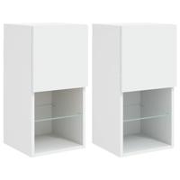 Tv-meubelen 2 st met LED-verlichting 30,5x30x60 cm wit - thumbnail