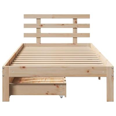 Bedframe met lades massief grenenhout 75x190 cm